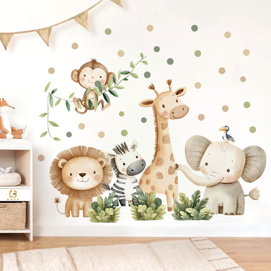 Baby Nursery Vinyl - Boho Waldtiere Wandaufkleber für Kinderzimmer Jungen