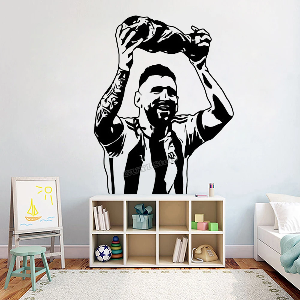 Baby Nursery Vinyl - Messi Wandaufkleber Vinyl Aufkleber Fußball Fußball