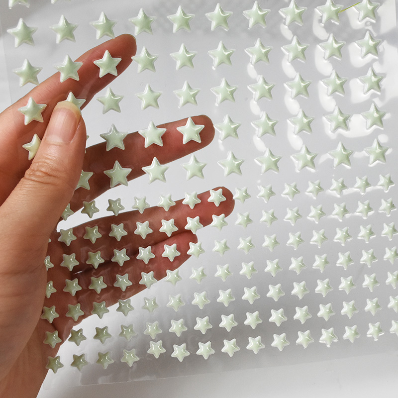 Baby Nursery Vinyl - 211 Stück 3D-Blase, leuchtende Sterne, Punkte,