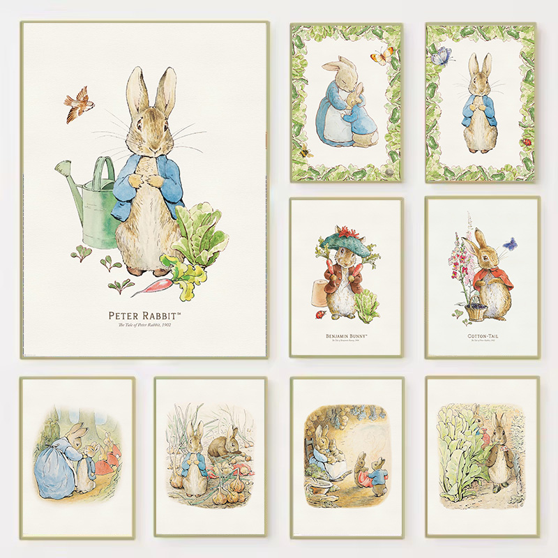 Baby Nursery Vintage - 1 Stück rahmenloser dekorativer Kunstdruck, Vintage