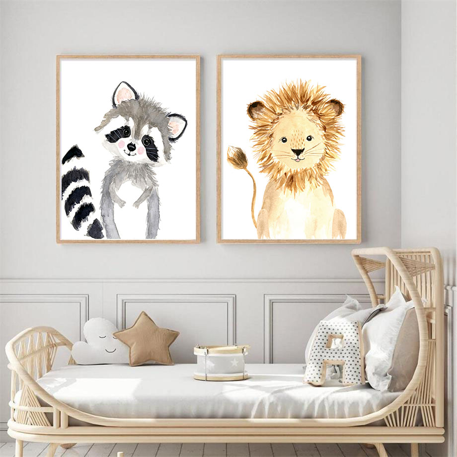 Boho Waschbär Elefant Löwe Fuc – Baby Zebra Nursery Bewertung und Preis