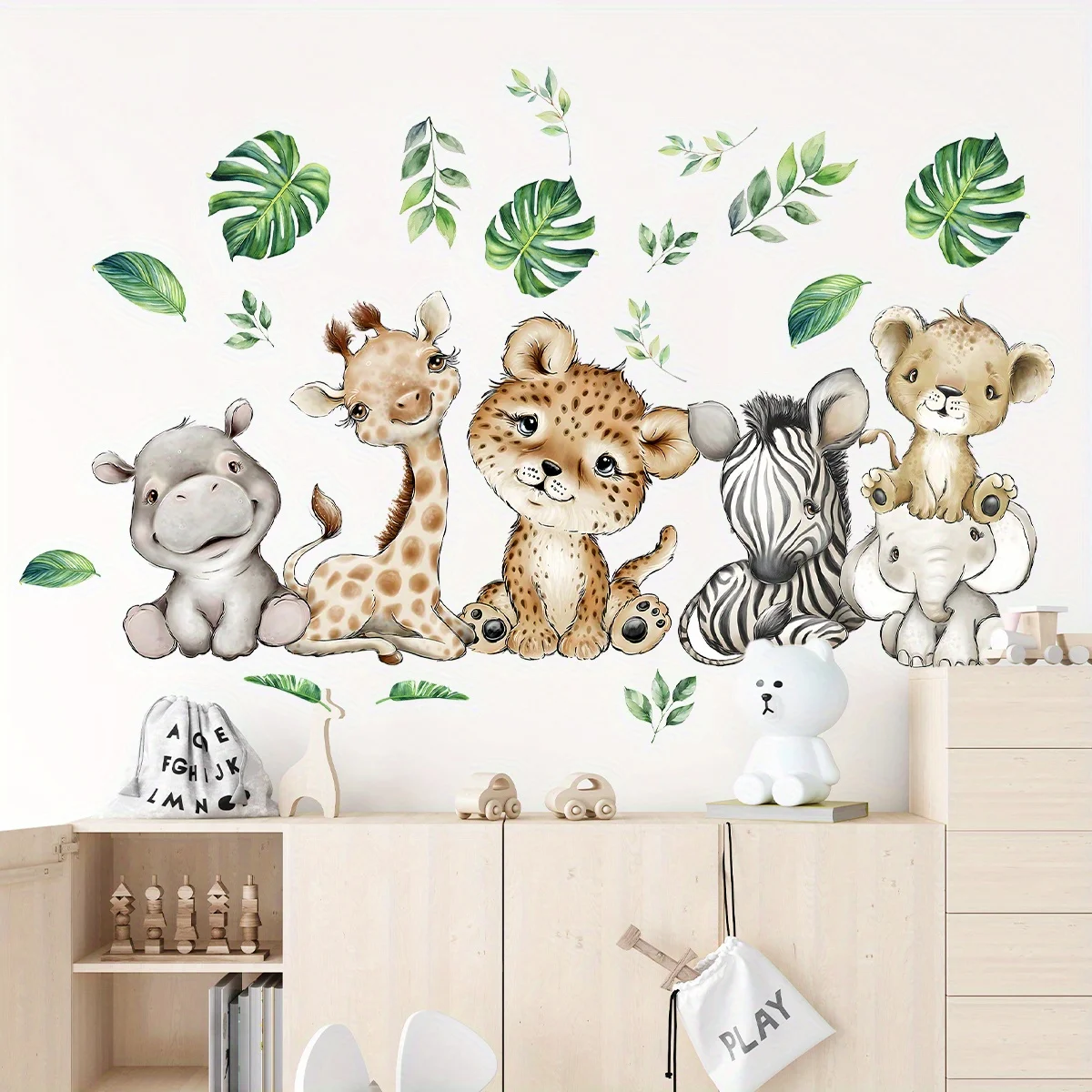 1PC Cartoon Nette Nilpferd Tig – Baby Nursery Vinyl Bewertung und Preis