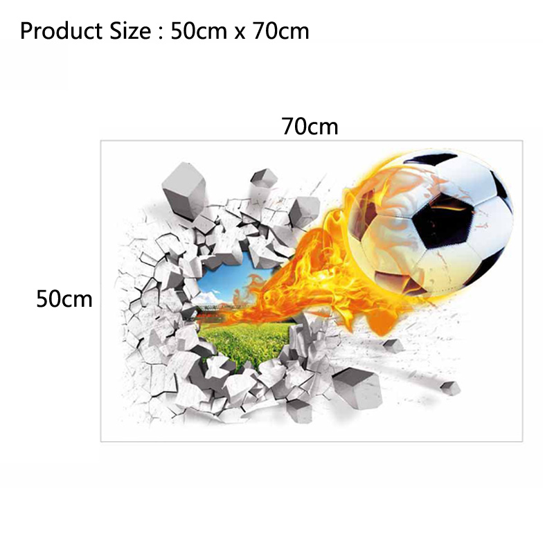3D Fußball gebrochen Wandaufkl – Baby Nursery Vinyl Bewertung und Preis