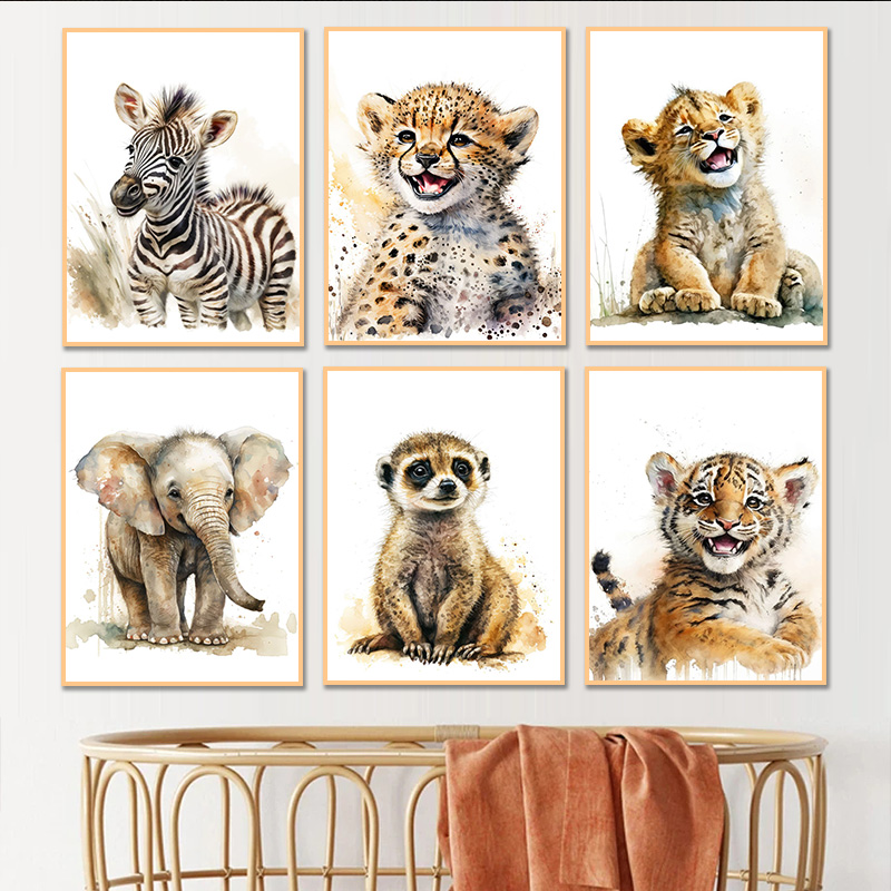 Aquarell-Tiere Baby-Gepard Gir – Baby Zebra Nursery Bewertung und Preis