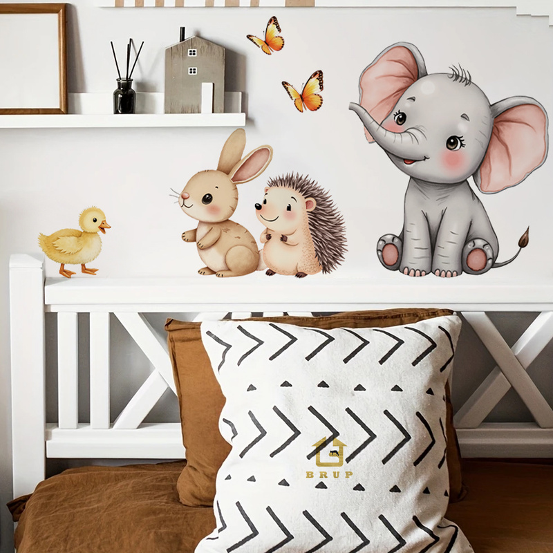 Cartoon-Tier-Wandaufkleber – E – Baby Nursery Vinyl Bewertung und Preis