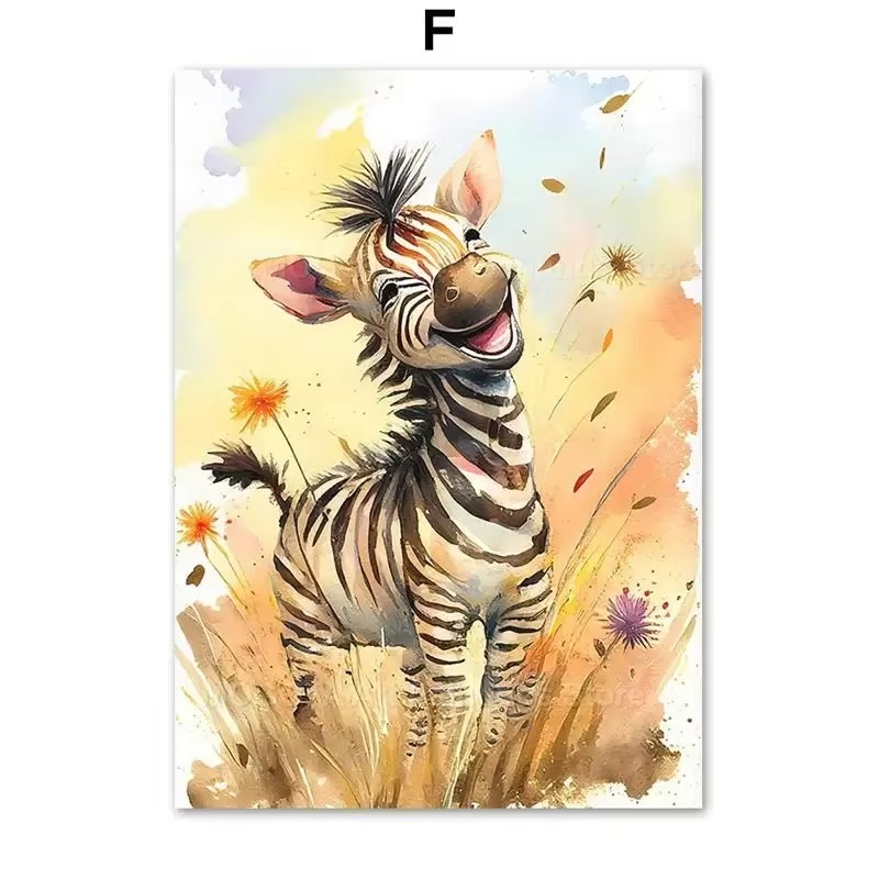 Aquarell Löwe Giraffe Tiger El – Baby Zebra Nursery Bewertung und Preis