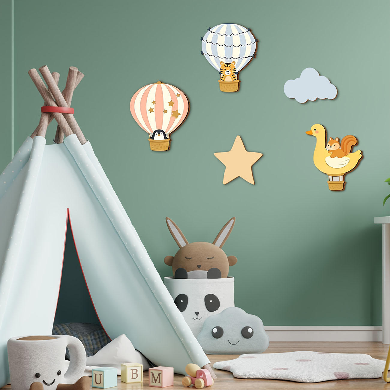 5 Stück Tierische Heißluftball – Baby Nursery Vinyl Bewertung und Preis